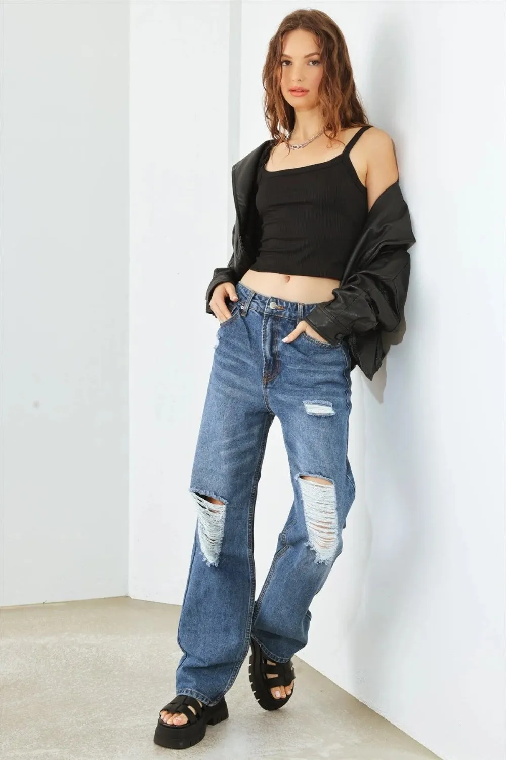 Hammer Distressed High-Waist Jeans
