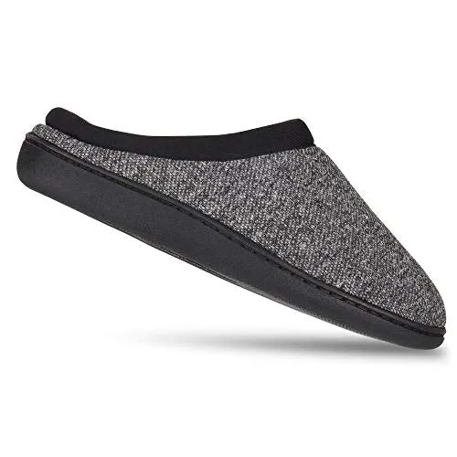Hanes Men's ComfortSoft Memory Foam Indoor Outdoor Clog Slipper Shoe, Black, 2X-Large
