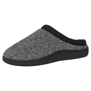 Hanes Men's ComfortSoft Memory Foam Indoor Outdoor Clog Slipper Shoe, Black, 2X-Large