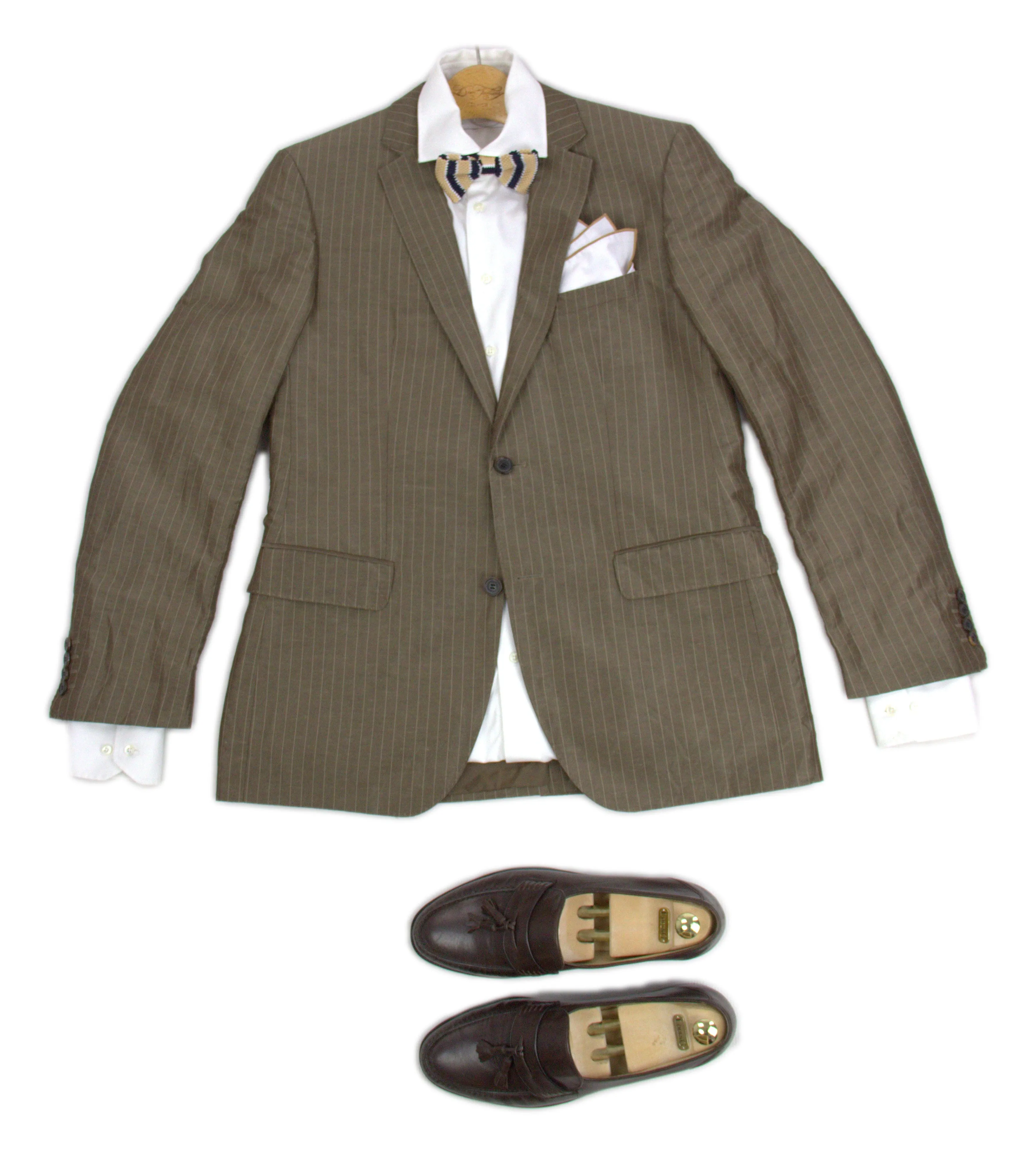 HUGO BOSS Linen & Silk Striped Summer Blazer, US 40R, EU 50