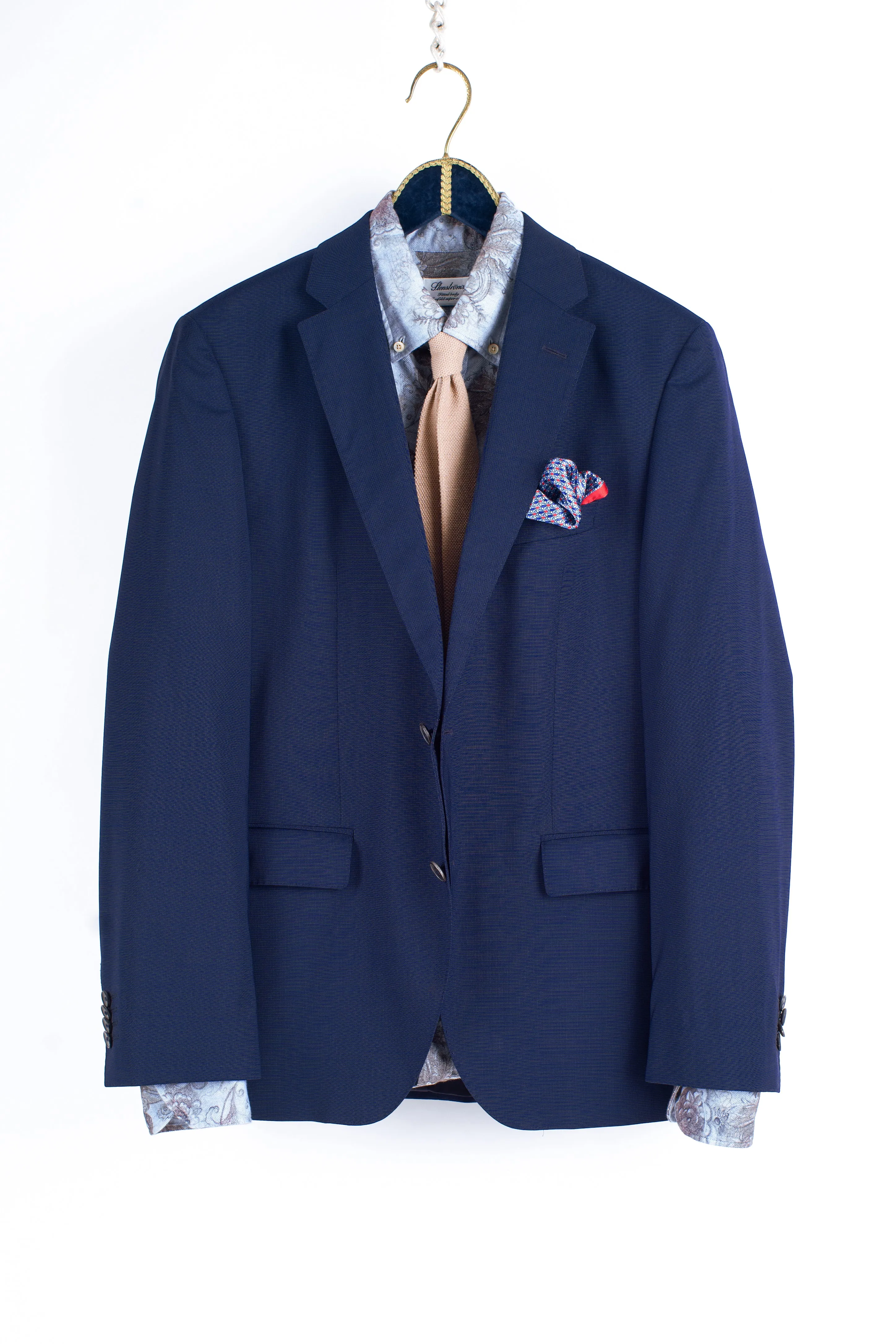 Hugo Boss Micro Houndstooth Silk-Wool Blend 2 Button Blazer, US 40R, EU 50