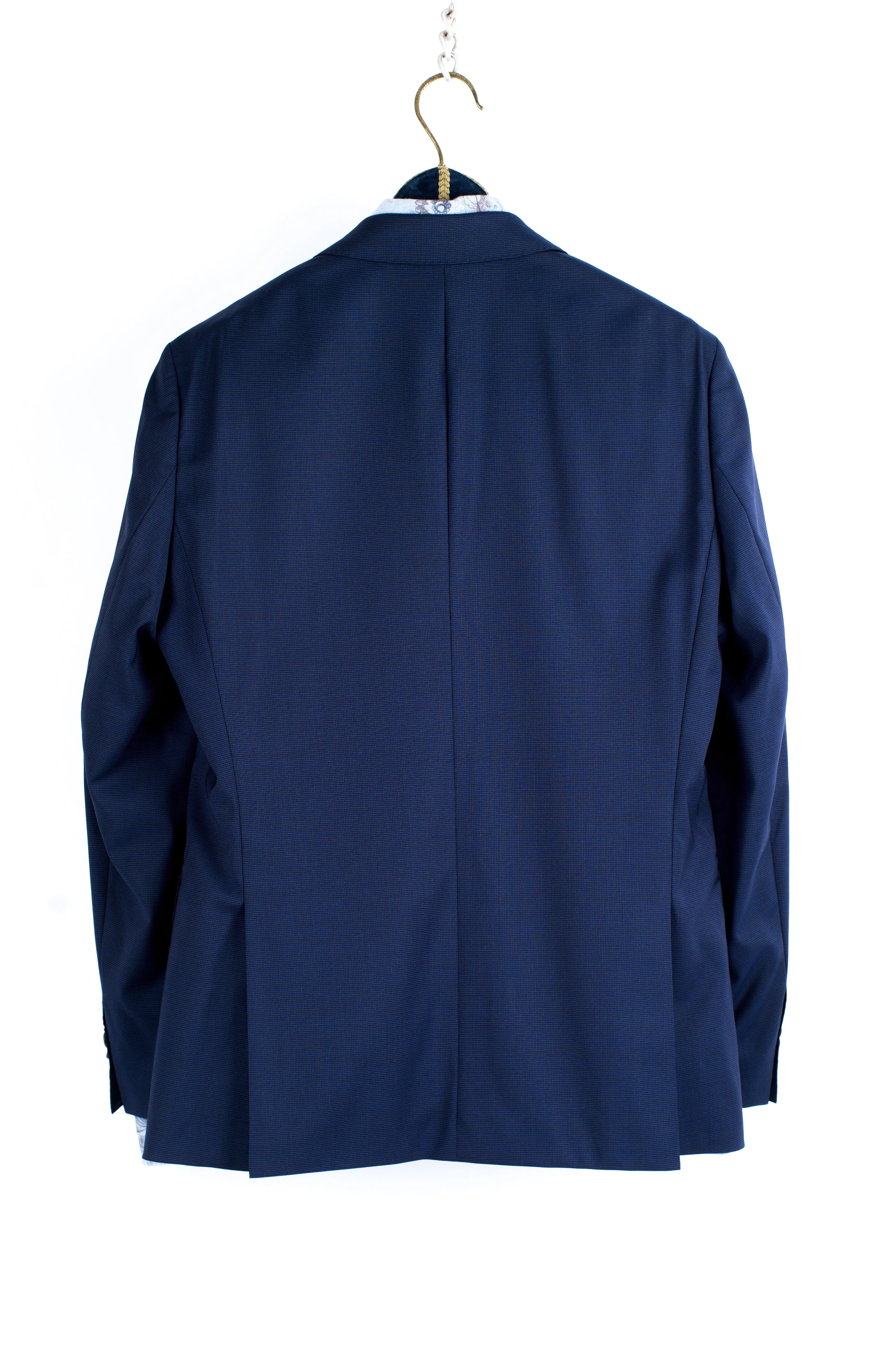 Hugo Boss Micro Houndstooth Silk-Wool Blend 2 Button Blazer, US 40R, EU 50