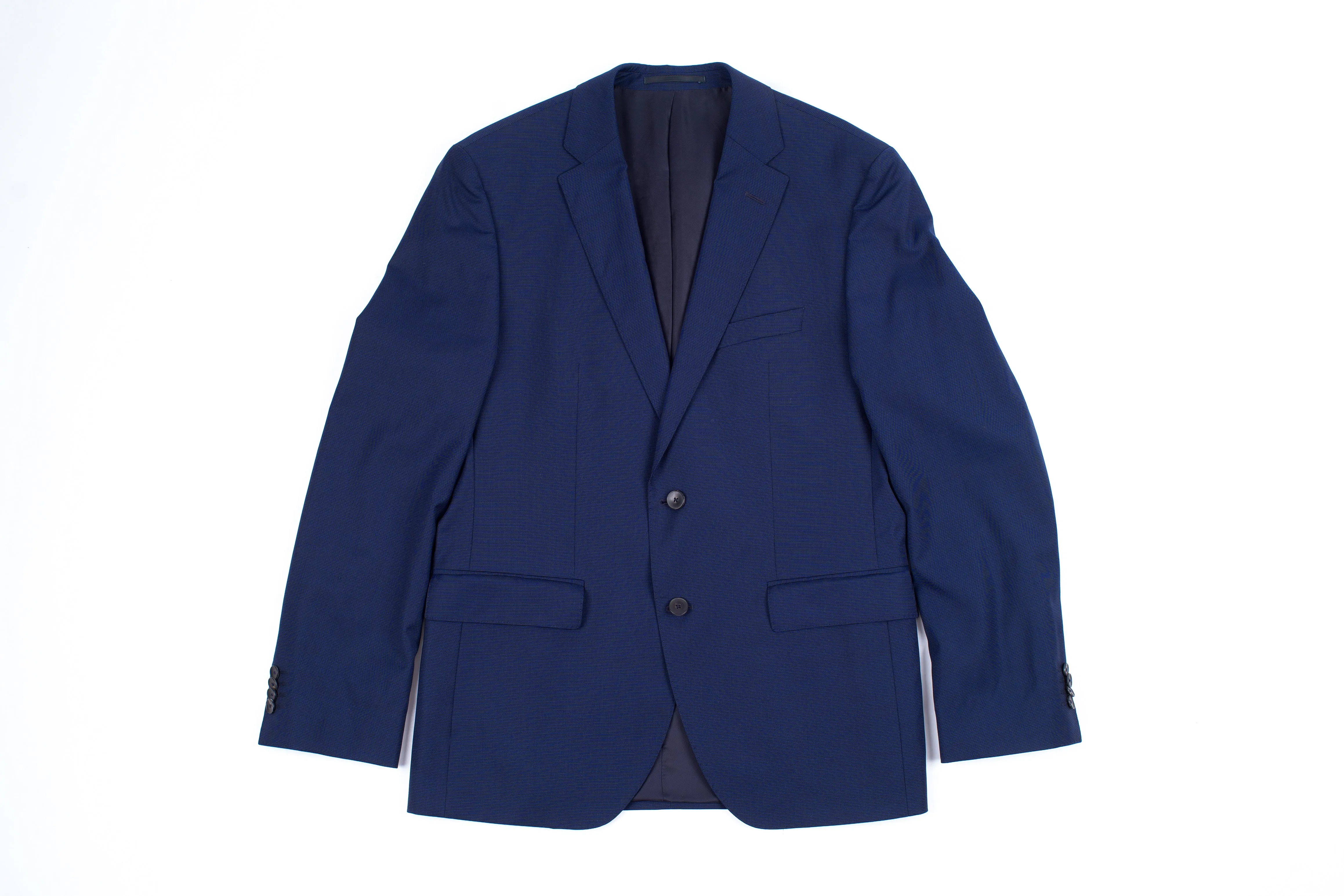 Hugo Boss Micro Houndstooth Silk-Wool Blend 2 Button Blazer, US 40R, EU 50