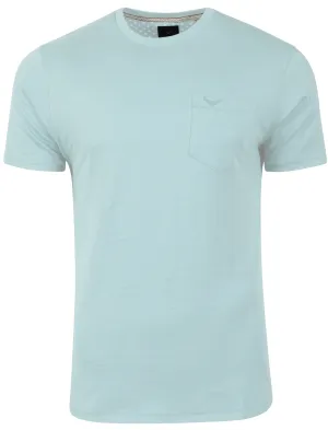 Jack Crew Neck Cotton T-Shirt with Chest Pocket in Starlight Blue
