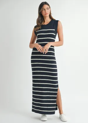 JESSICA STRIPED SWEATER MIDI DRESS