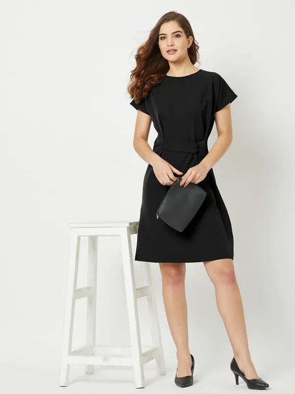 Juniper Drop Shoulder Dress - Black