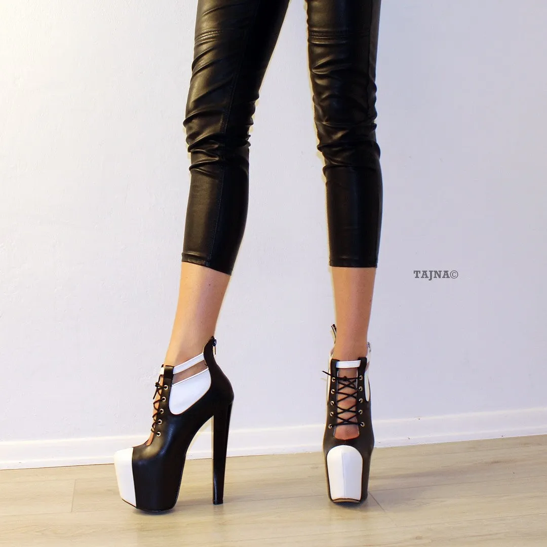 Lace Up Designer Platform Booties