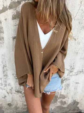 Lioren  Relaxed Buttoned Kaftan Top