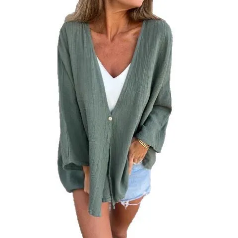 Lioren  Relaxed Buttoned Kaftan Top