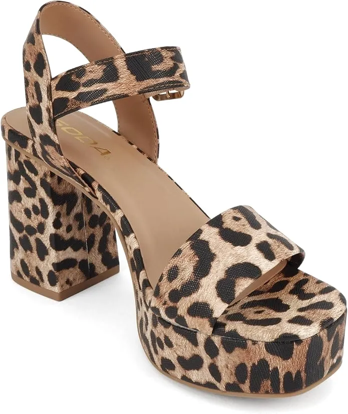 Macey Women's High Heel Platform Dress Sandal Open Square Toe