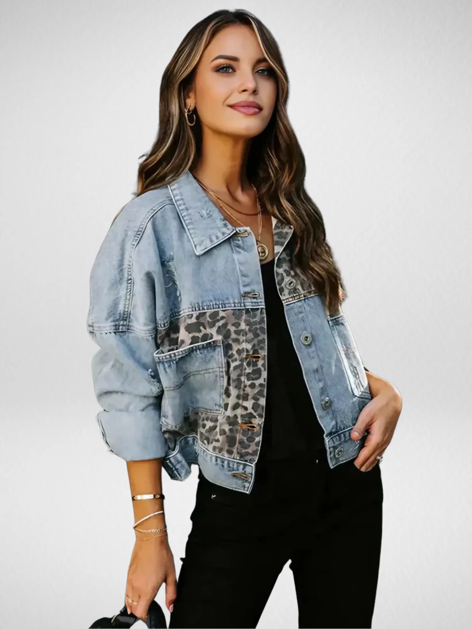 Mila™ | Bold Print Denim Jacket