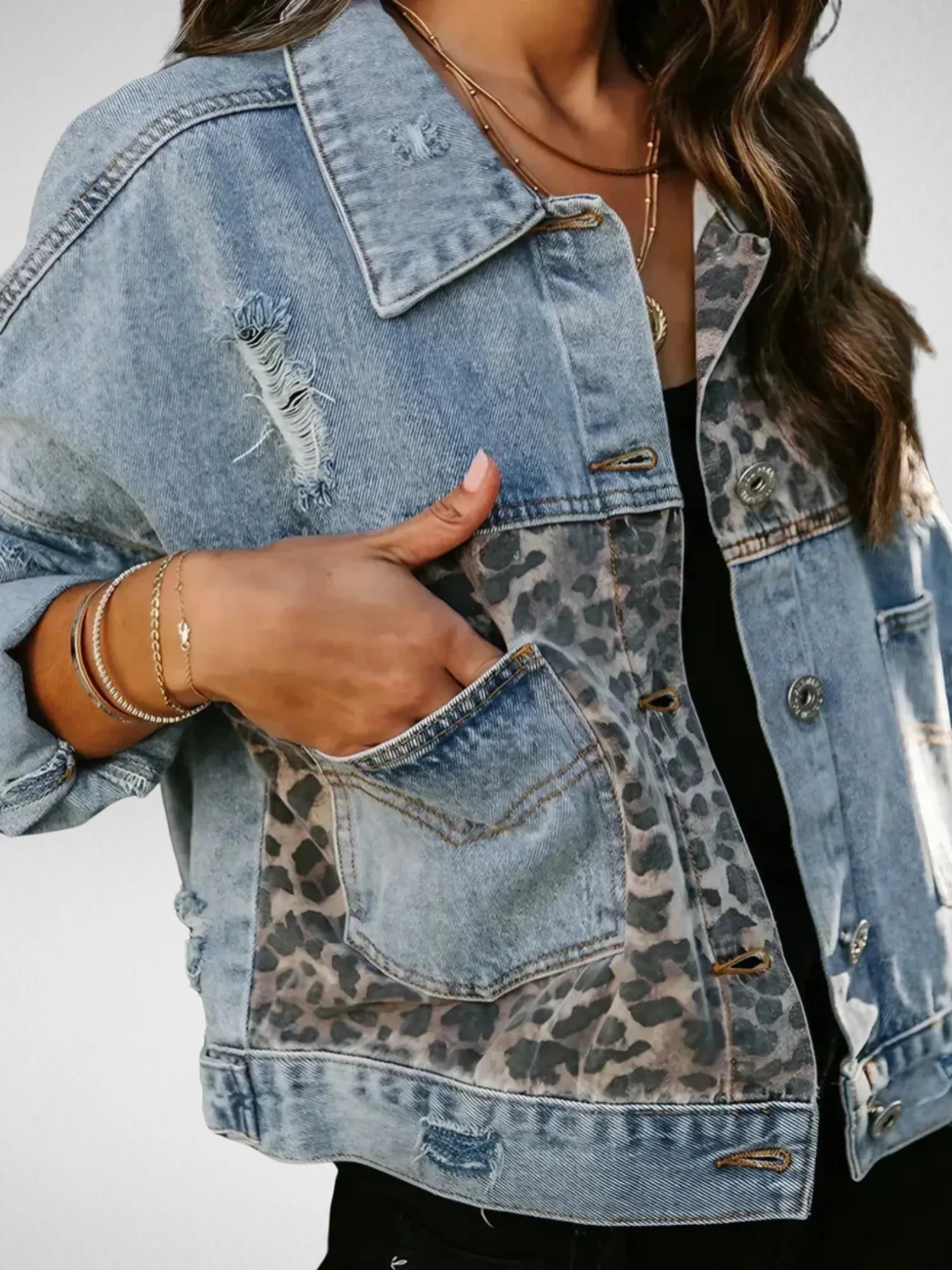 Mila™ | Bold Print Denim Jacket