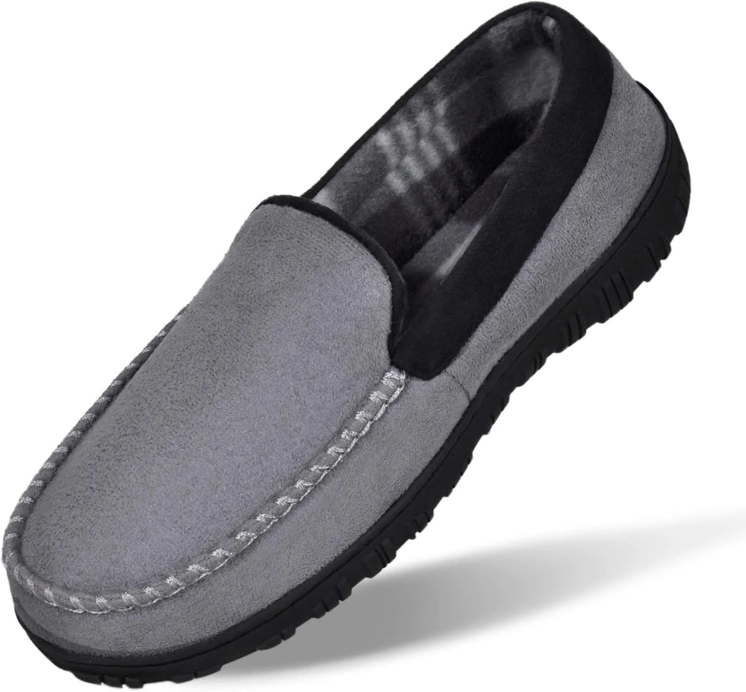 MIXIN Mens Slippers Moccasins Slippers for Men House Shoes with Warm and Cozy Memory Foam Hard Sole Men's Indoor Outdoor Slippers