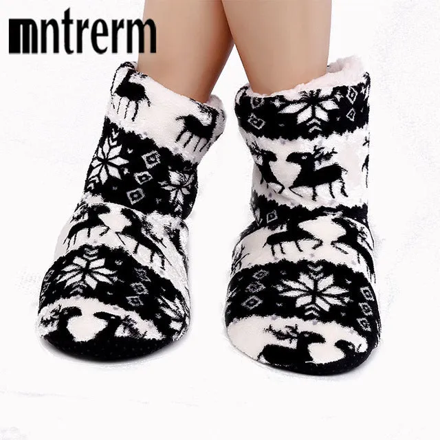 Mntrerm 2017 New Indoor Home Slippers Flannel Slippers Plush Home Slippers Couples Wooden Floor Slippers For Women Shoes woman