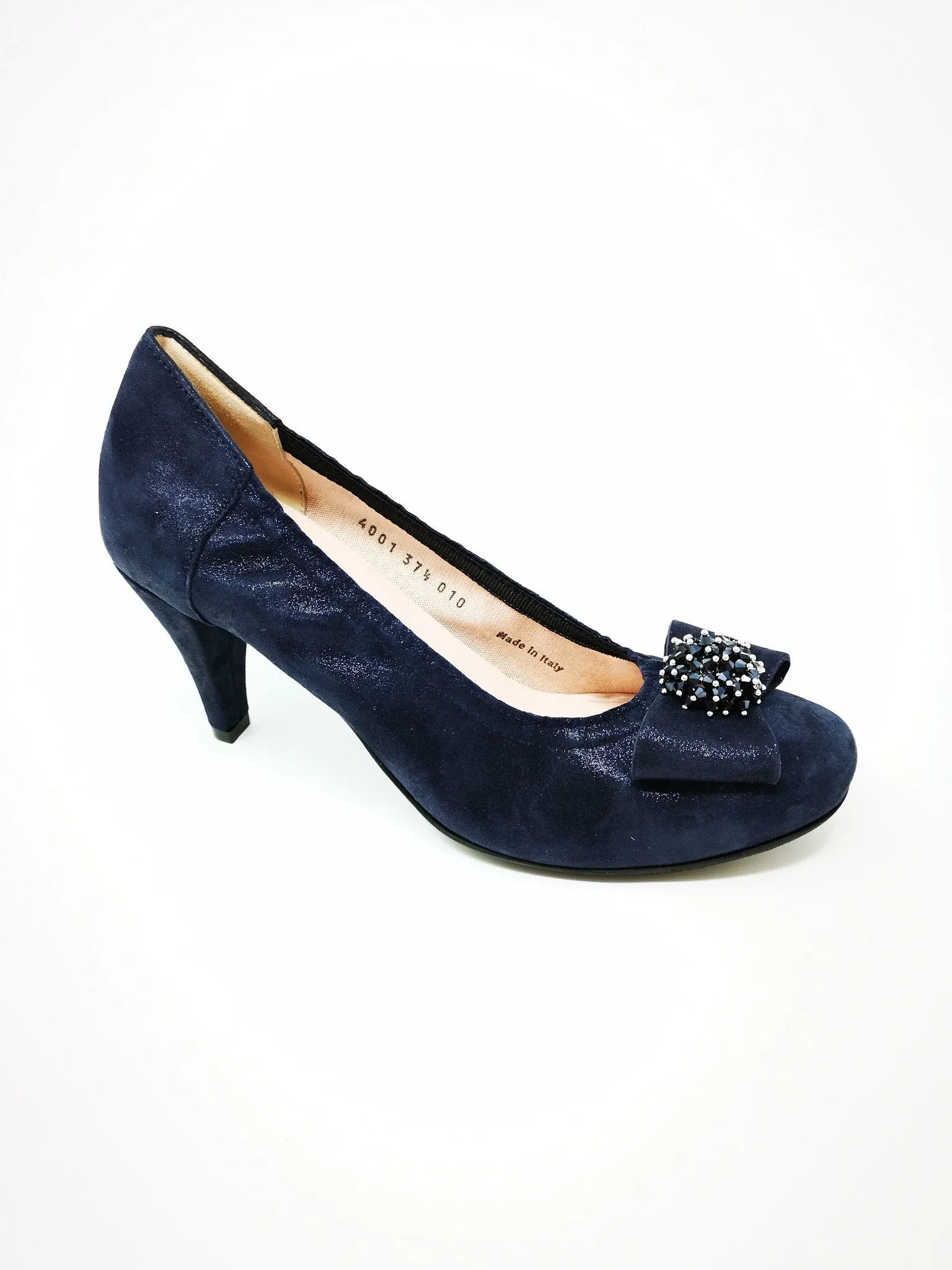 Navy High Heel With Bow On Toe