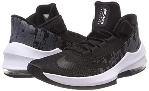 Nike Men's Air Max Infuriate 2 Mid Basketball Shoe Black/White/Anthracite Size 9 M US