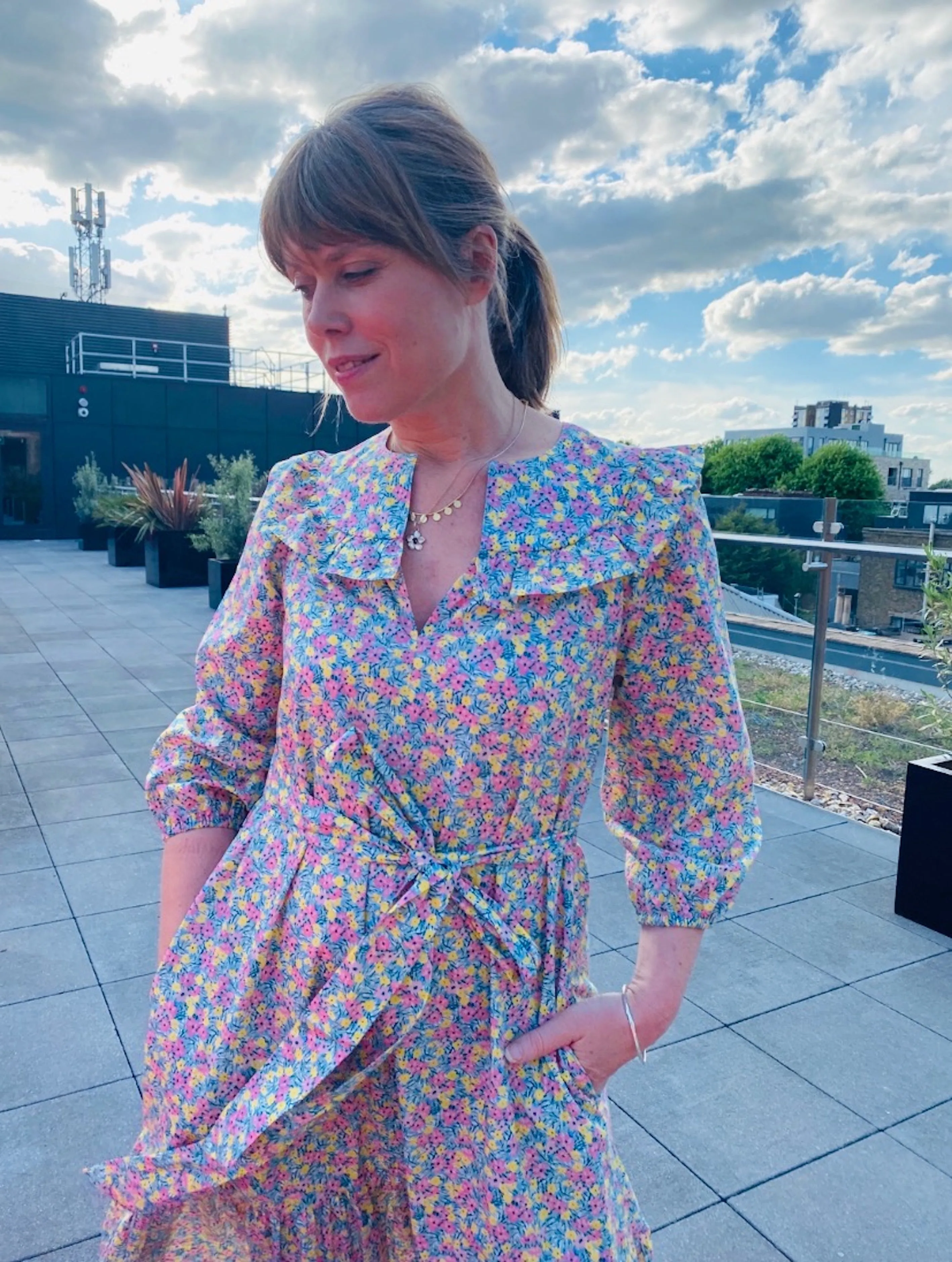 Pink Mimosa Cotton Ruffled Pimlico Dress