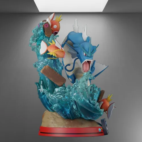 Pokémon's Atrocious Water Serpen Gyarados 3D Printing STL File