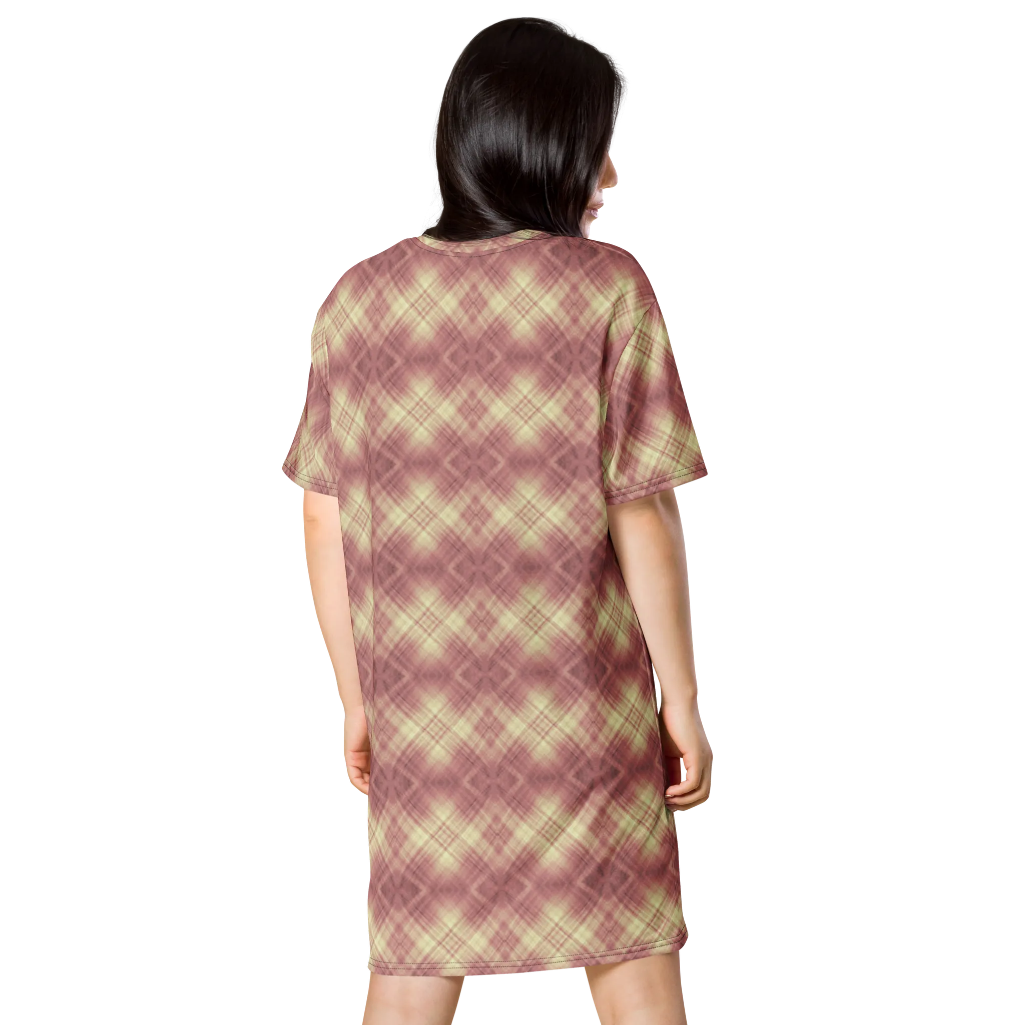 Recursia Argyle Rewired I T-Shirt Dress In Pink
