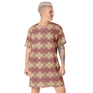 Recursia Argyle Rewired I T-Shirt Dress In Pink