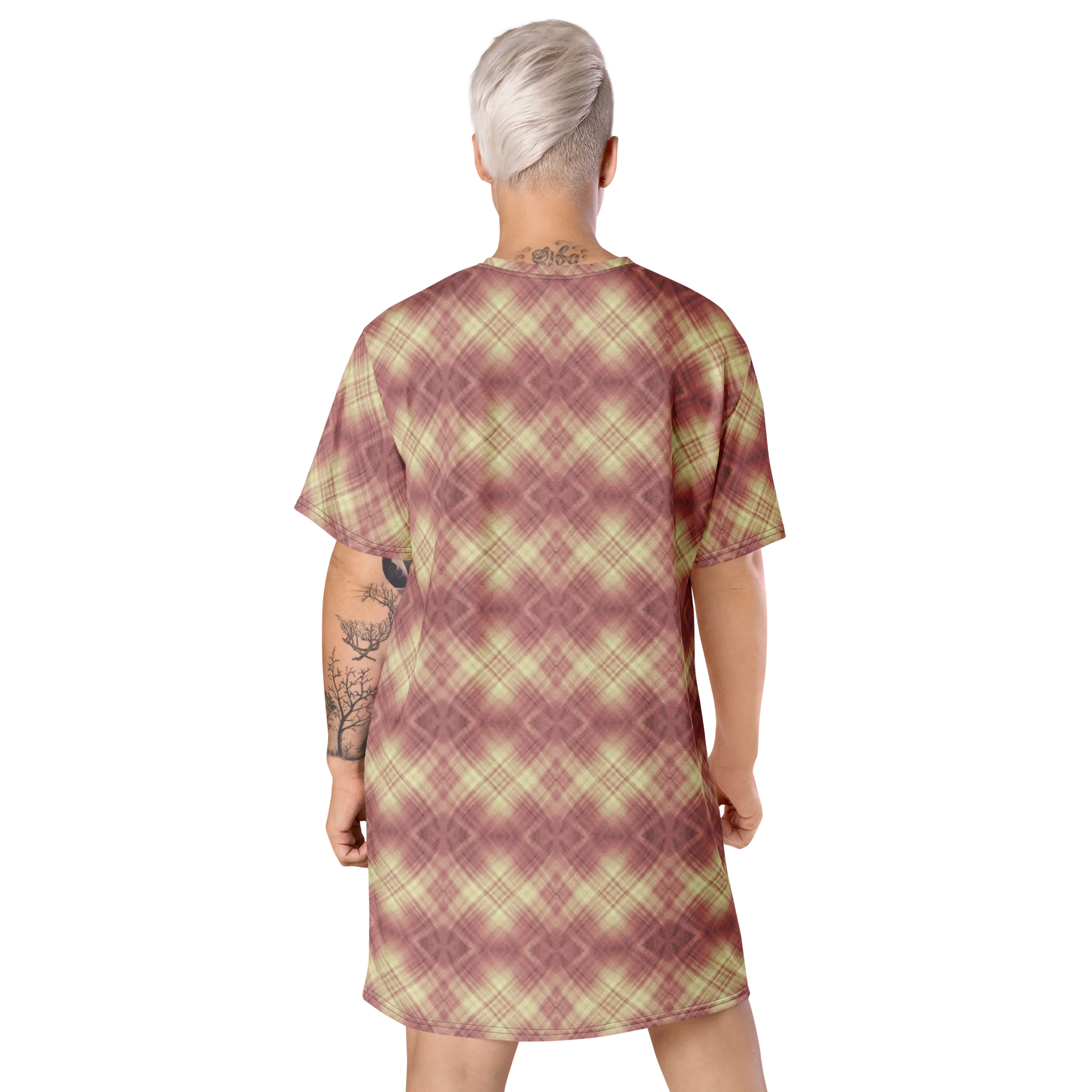 Recursia Argyle Rewired I T-Shirt Dress In Pink