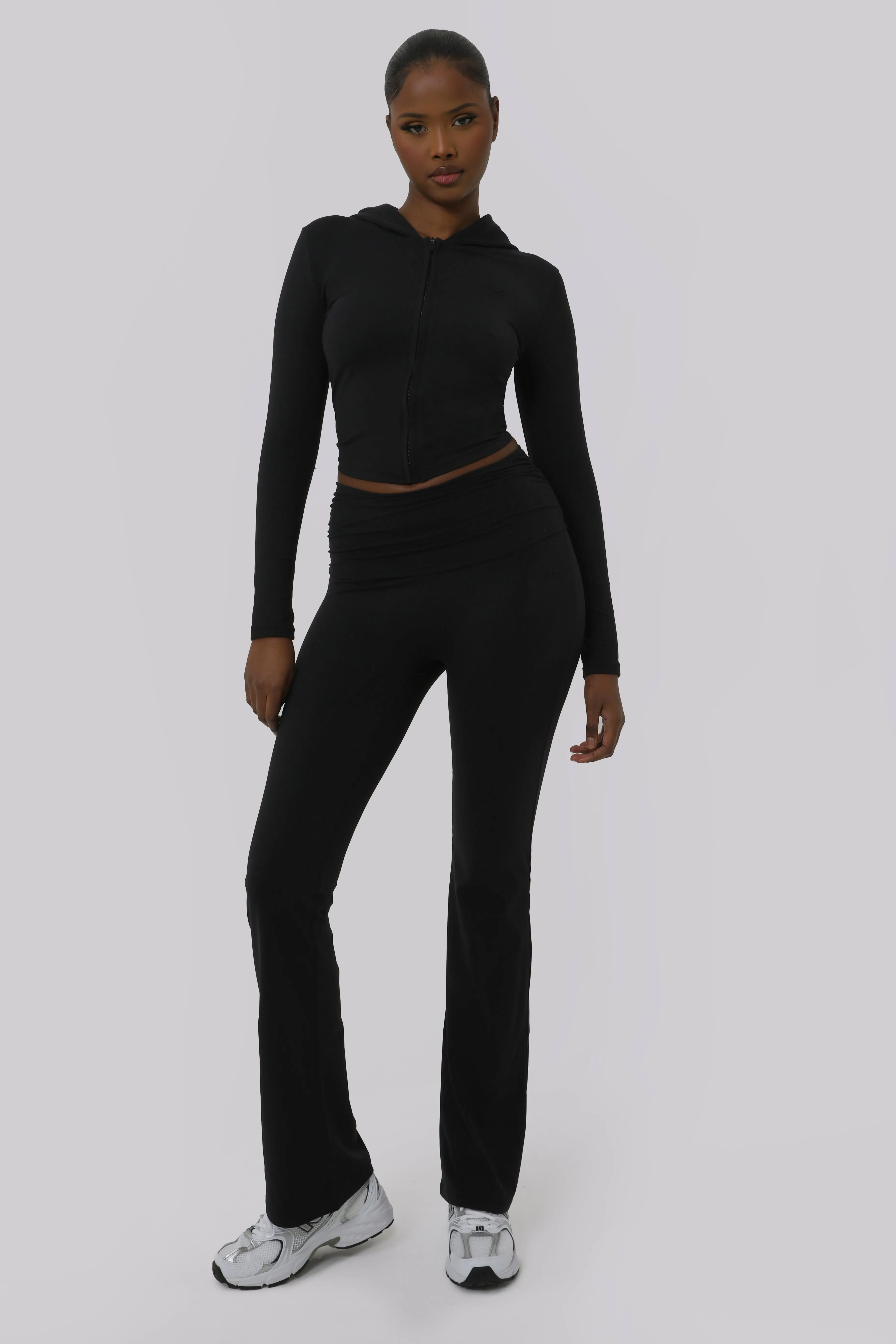 Ruched Fitted Flares - Classic Black