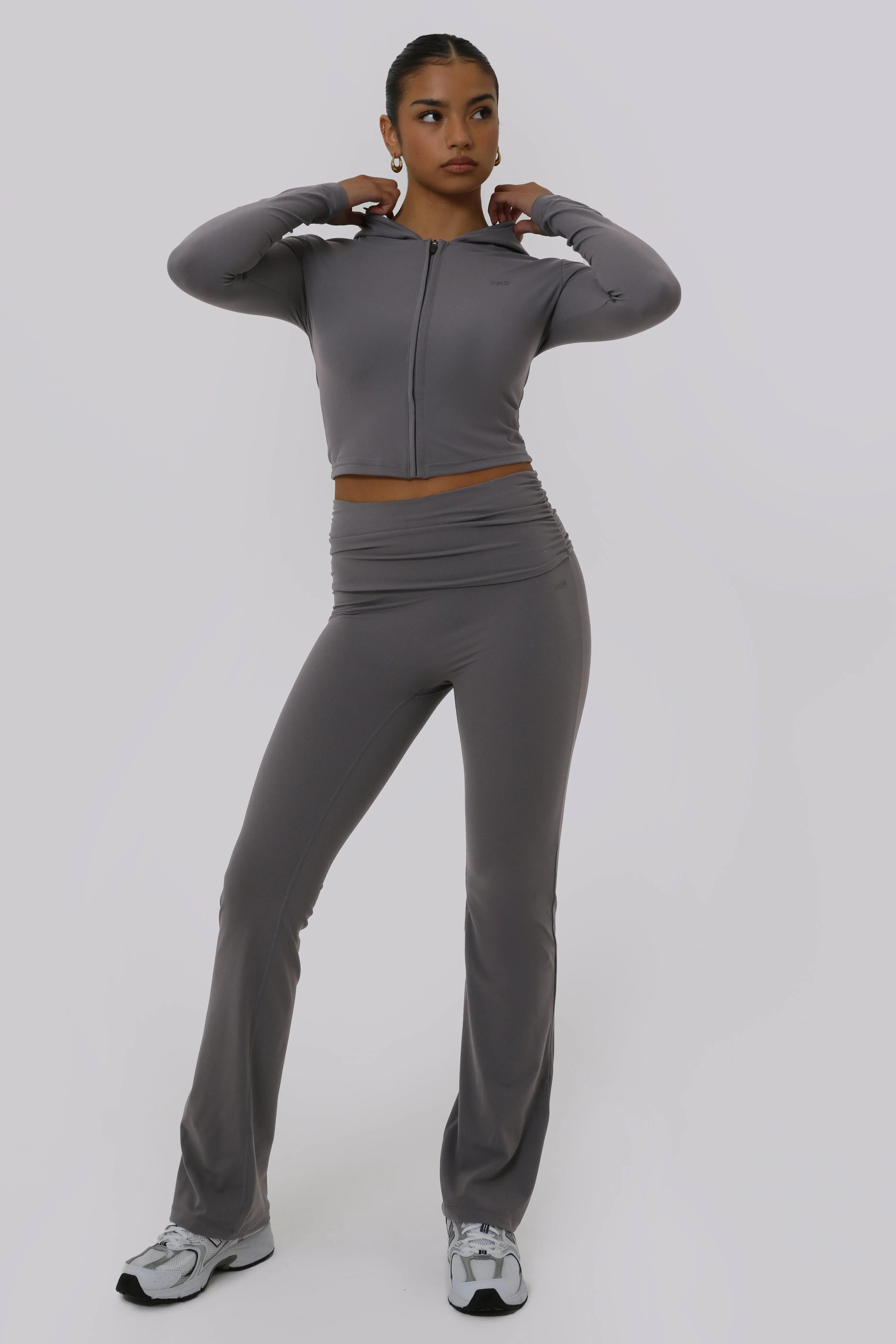 Ruched Fitted Flares - Cloud