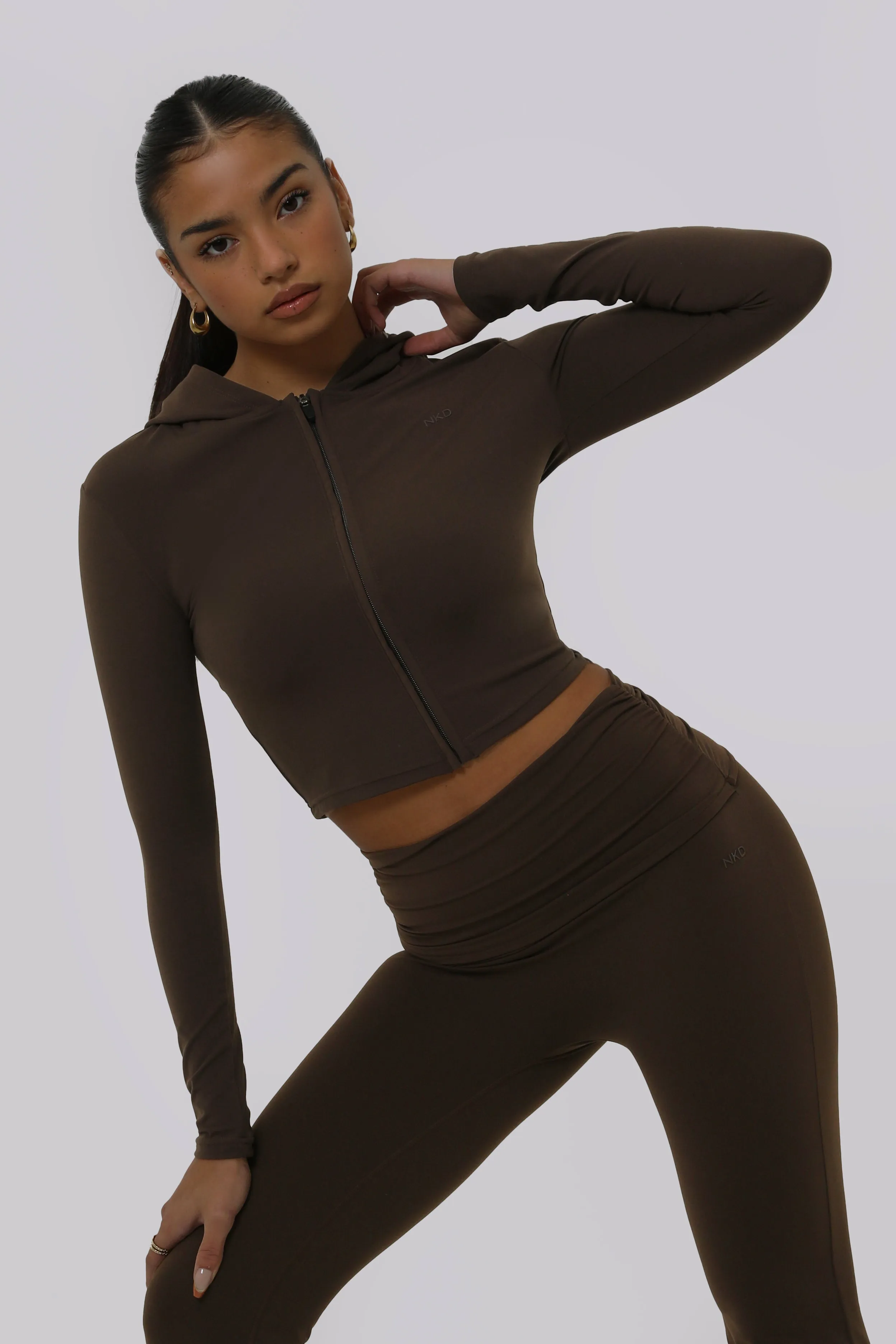 Ruched Fitted Flares - Cocoa