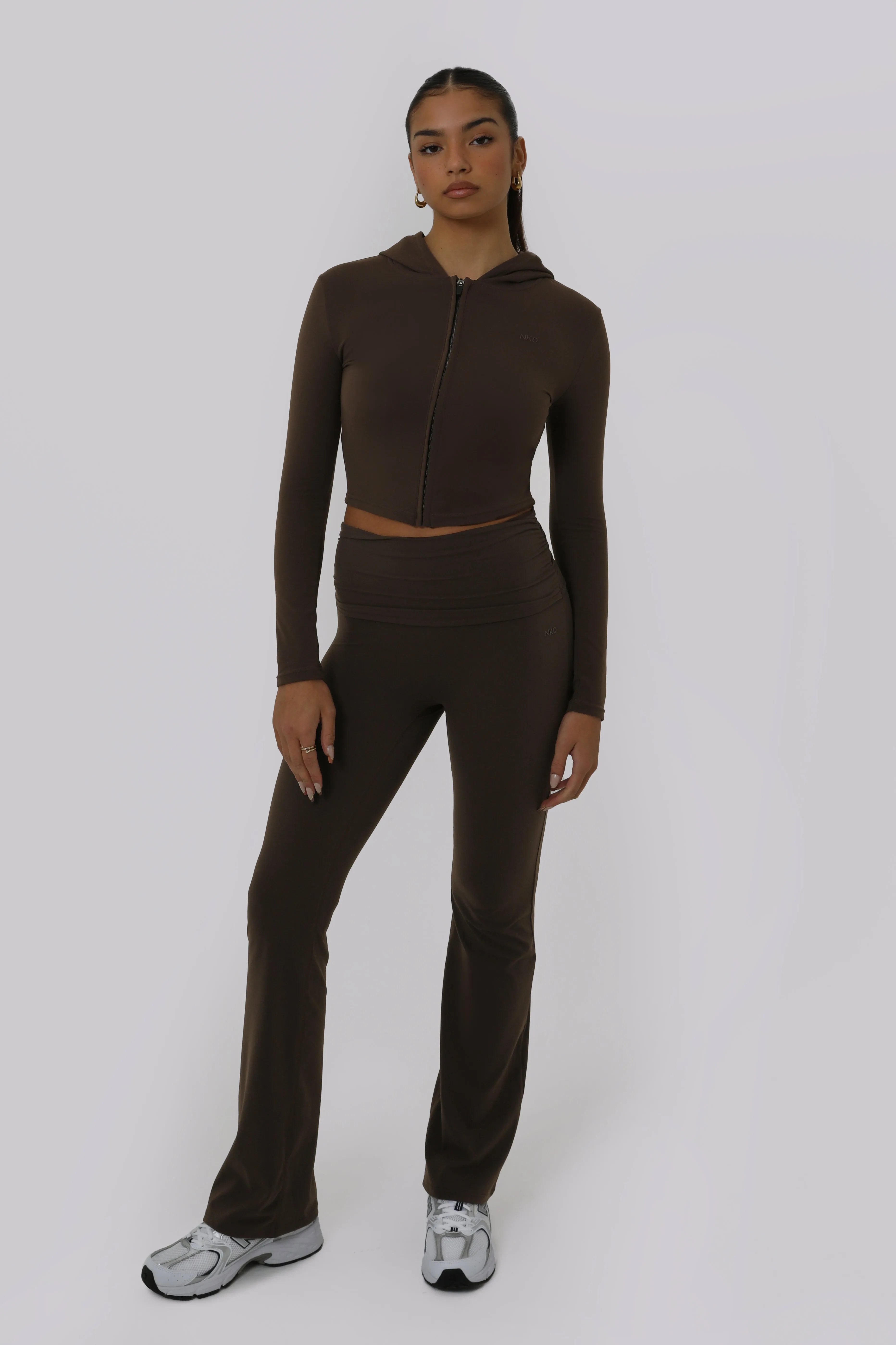 Ruched Fitted Flares - Cocoa