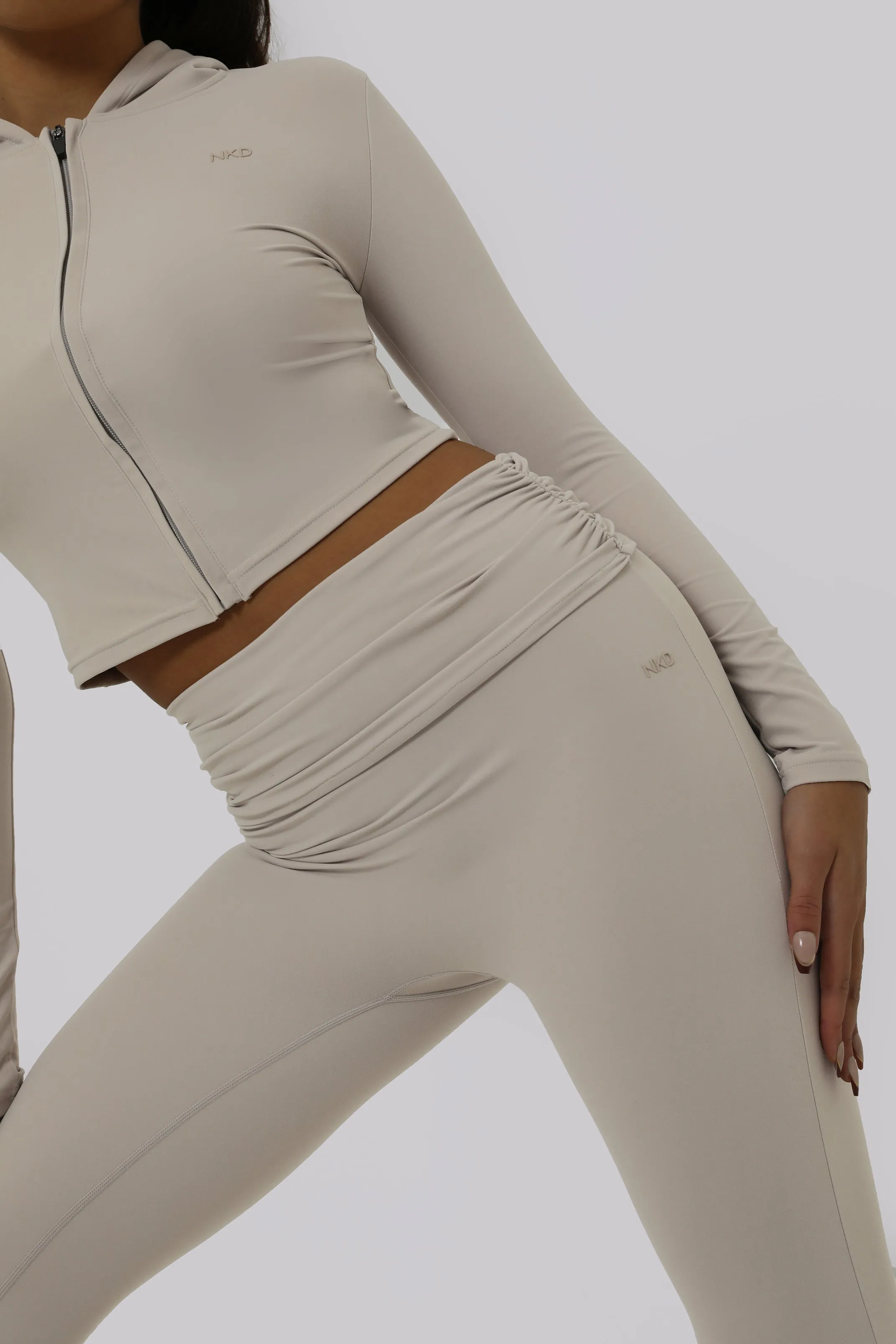 Ruched Fitted Flares - Latte