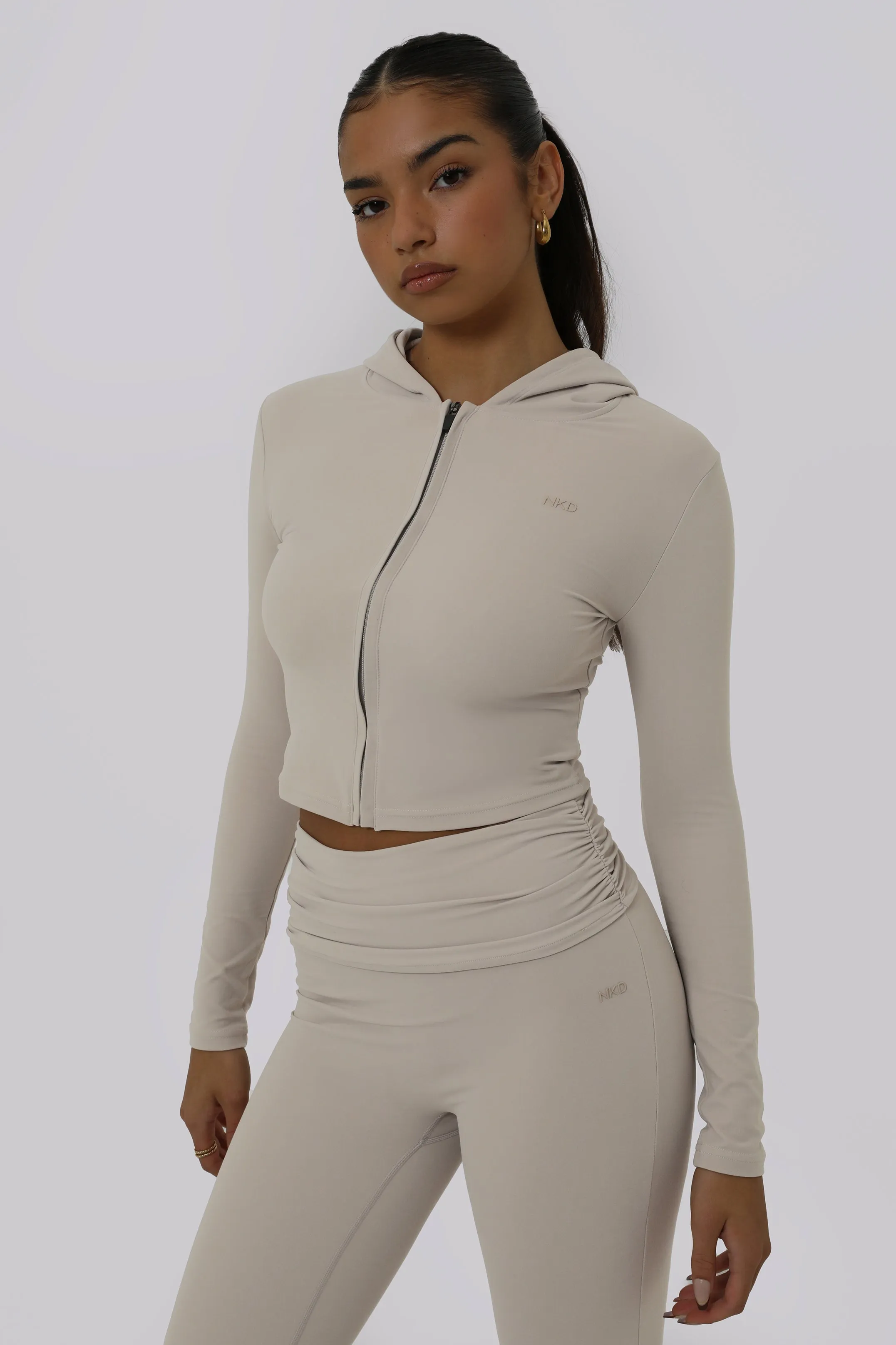 Ruched Fitted Flares - Latte