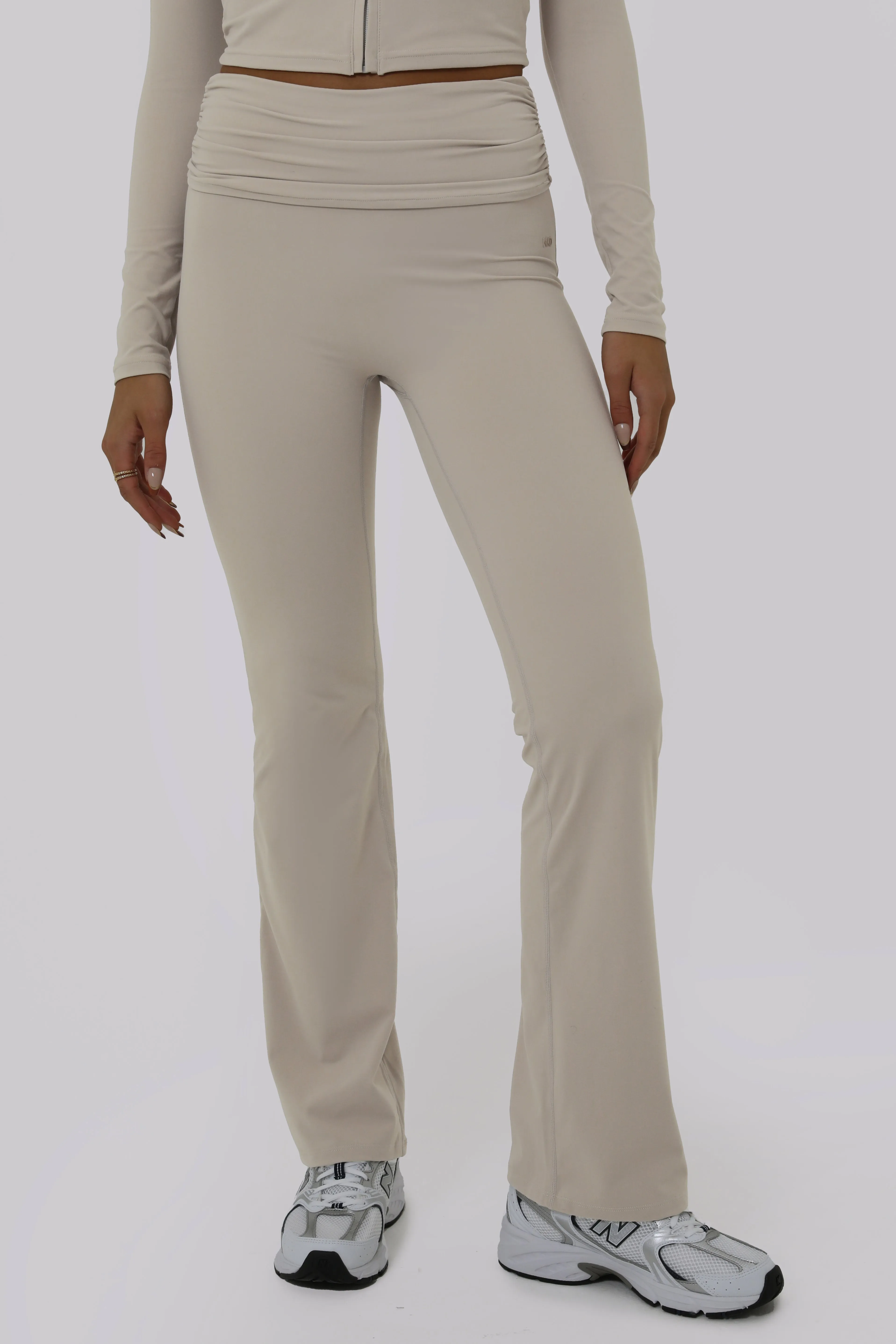 Ruched Fitted Flares - Latte