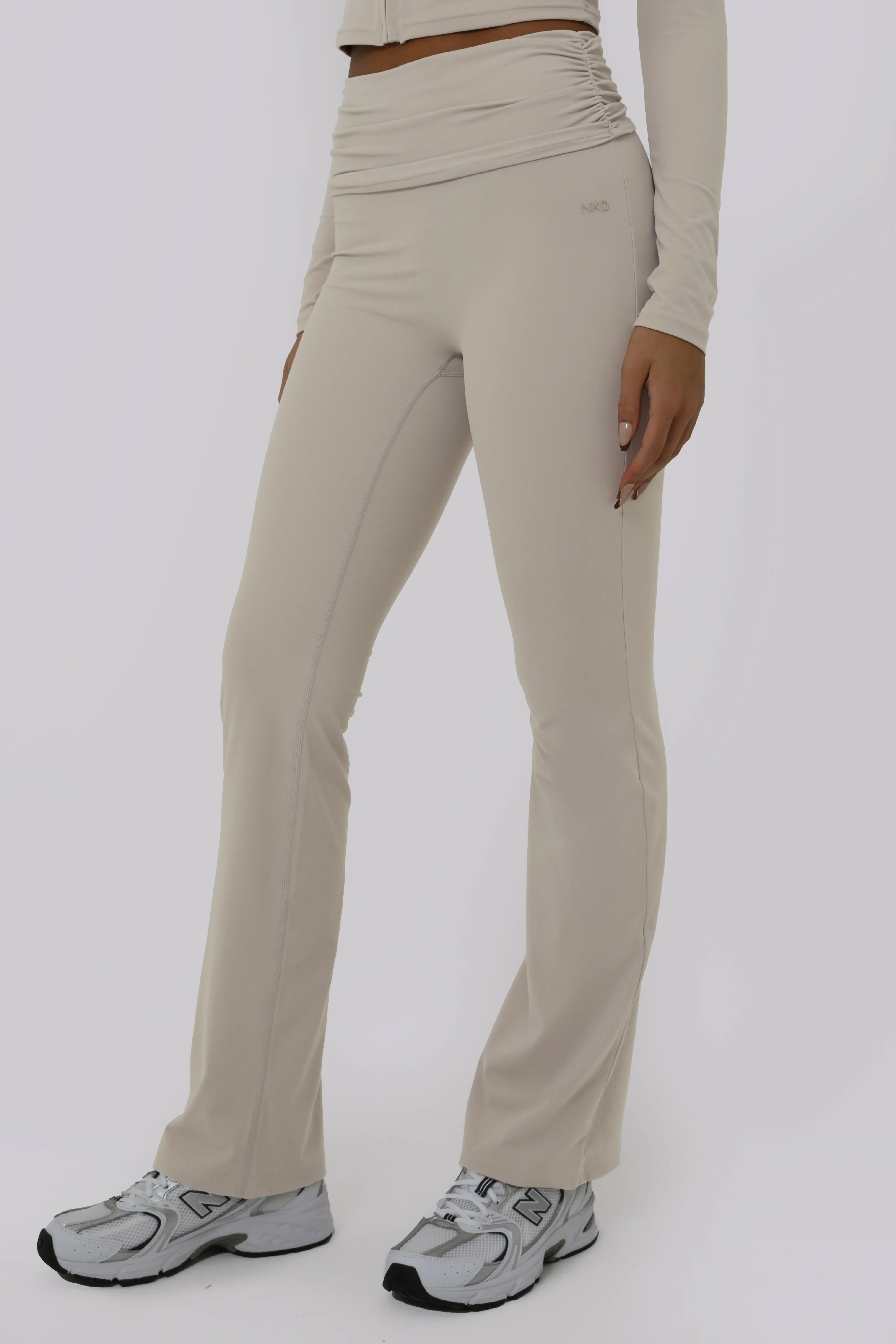 Ruched Fitted Flares - Latte