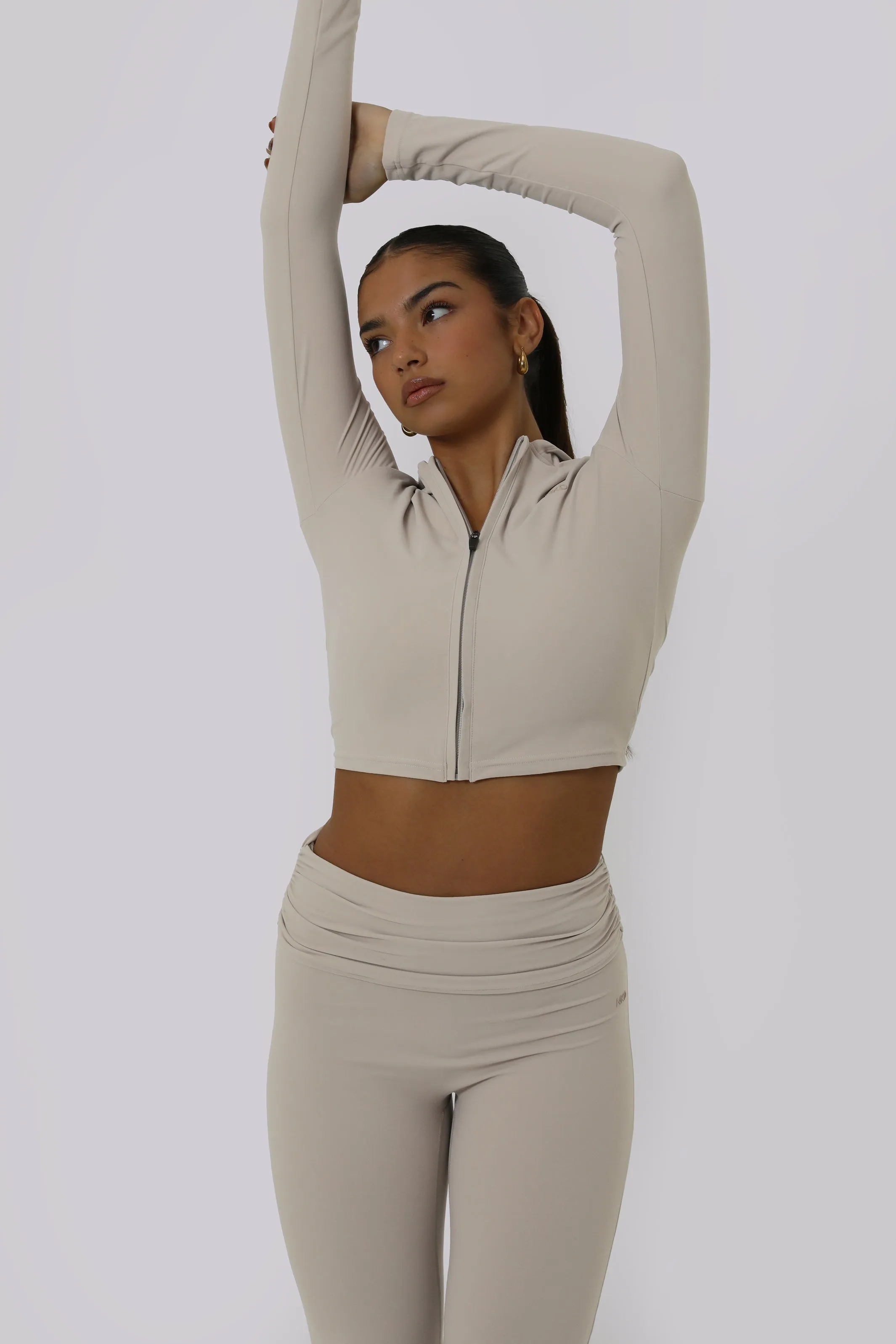 Ruched Fitted Flares - Latte