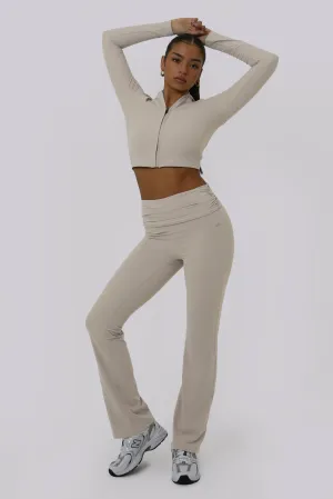 Ruched Fitted Flares - Latte