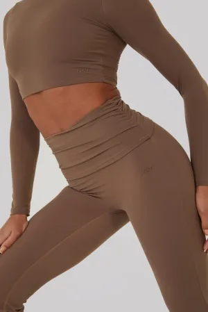 Ruched Fitted Flares - Mocha