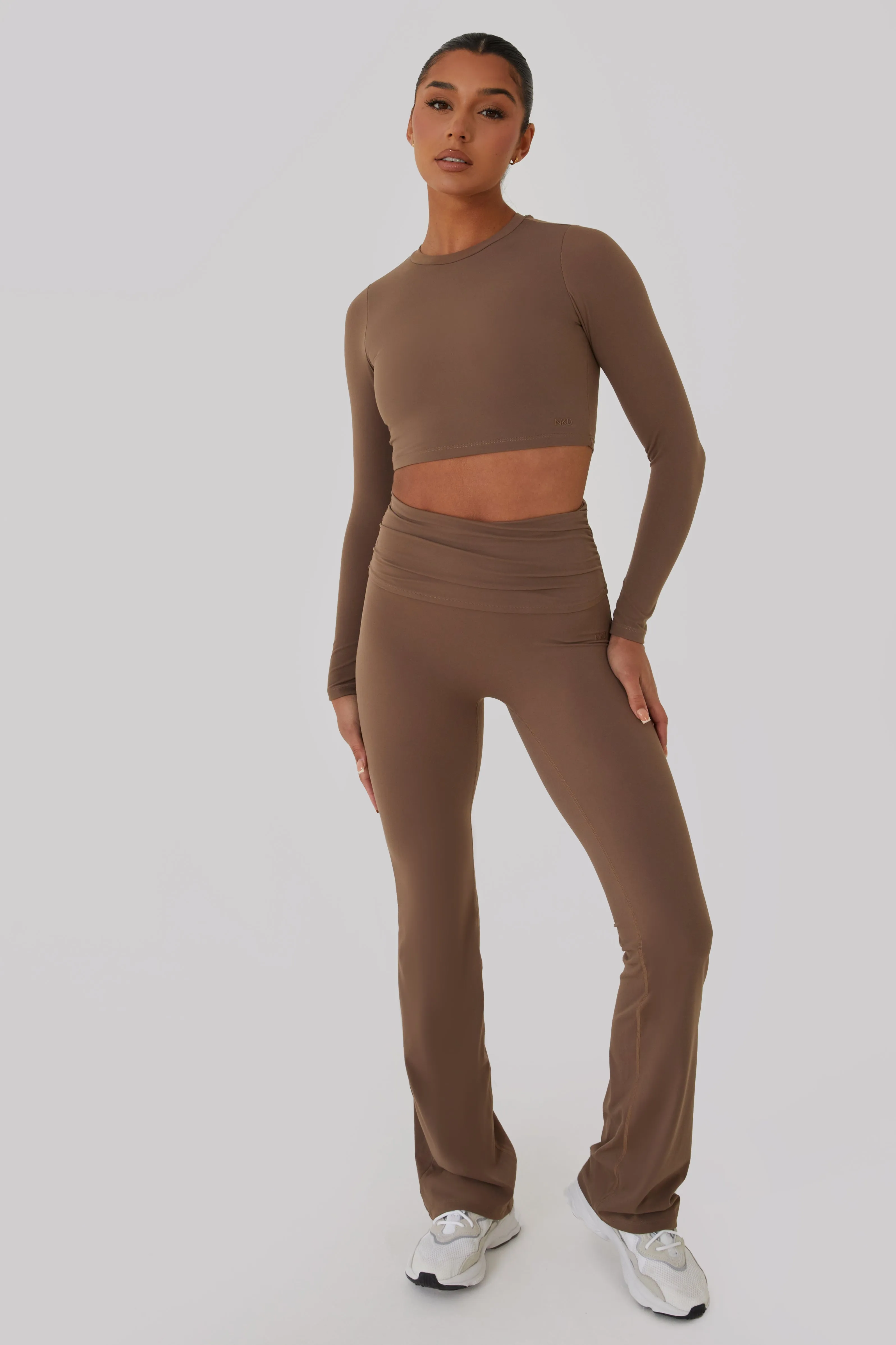 Ruched Fitted Flares - Mocha