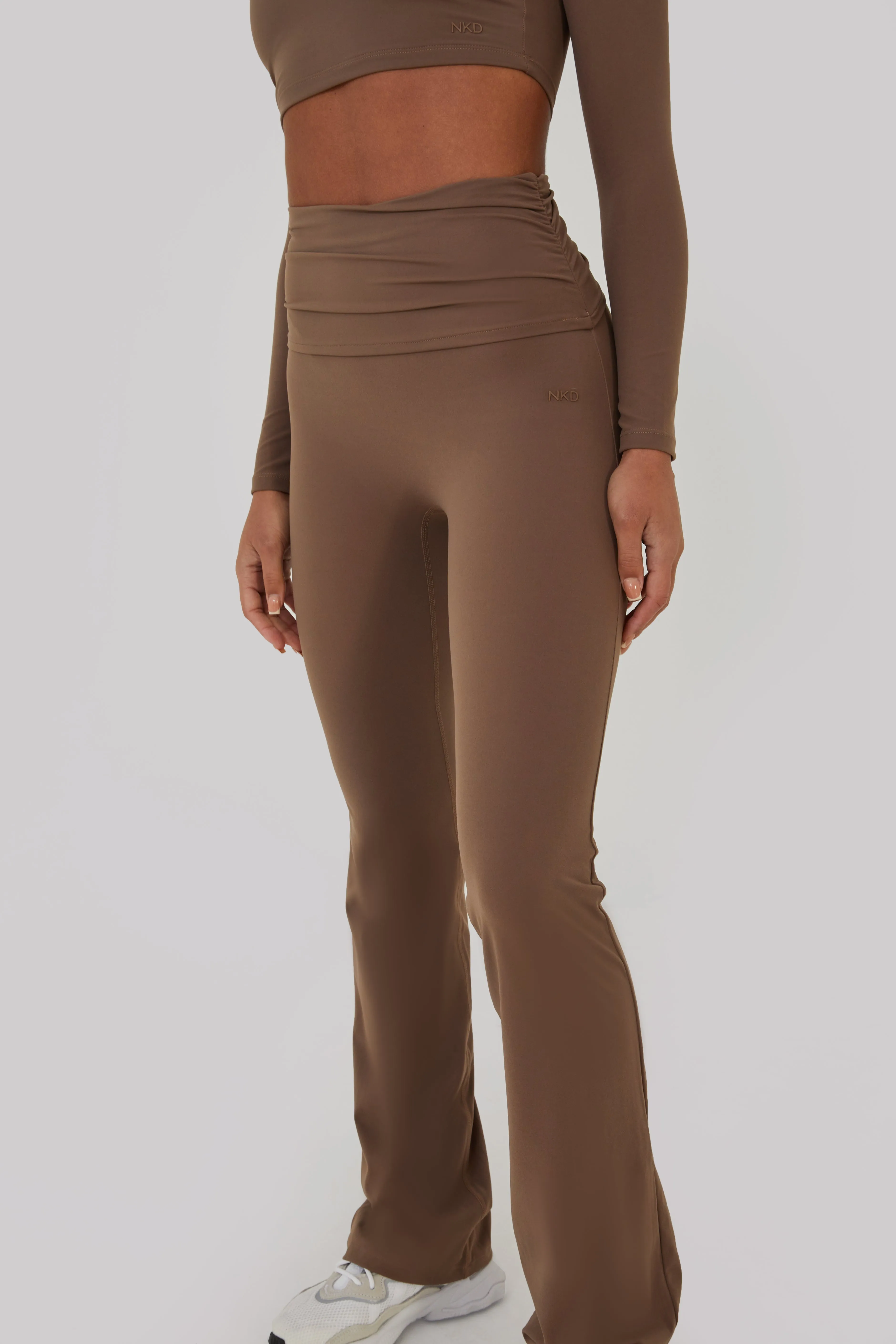 Ruched Fitted Flares - Mocha