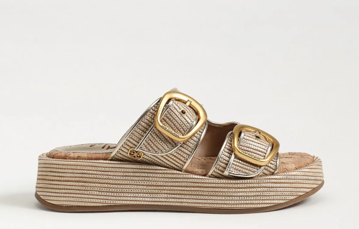 Sam Edelman: Narissa Platform Slide Sandal in Sunny Gold