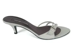 Sergio Rossi White Leather Slides