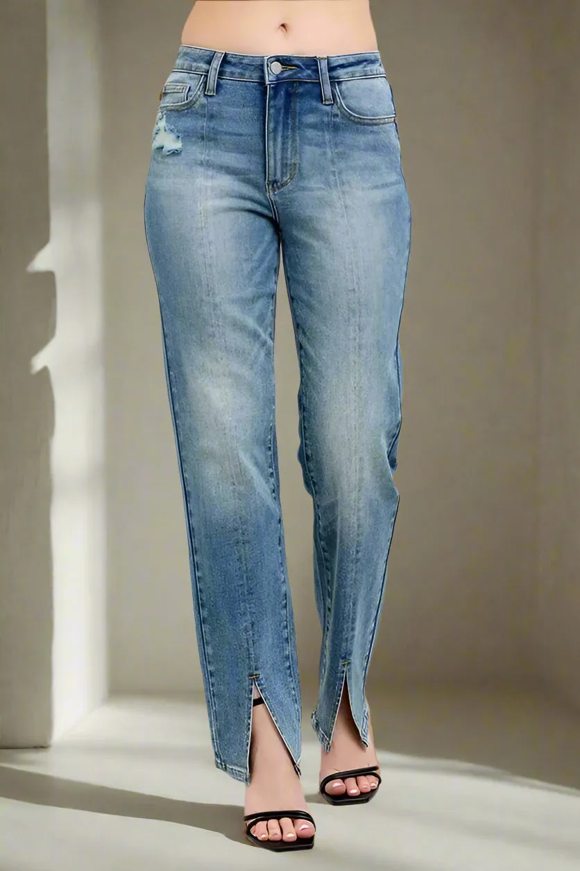 Sevyn High-Waist Vintage Wash Straight Jeans | Judy Blue