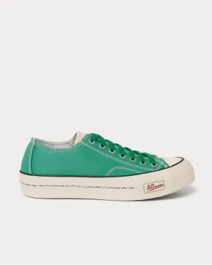 Skagway Leather-Trimmed Canvas  Green low top sneakers