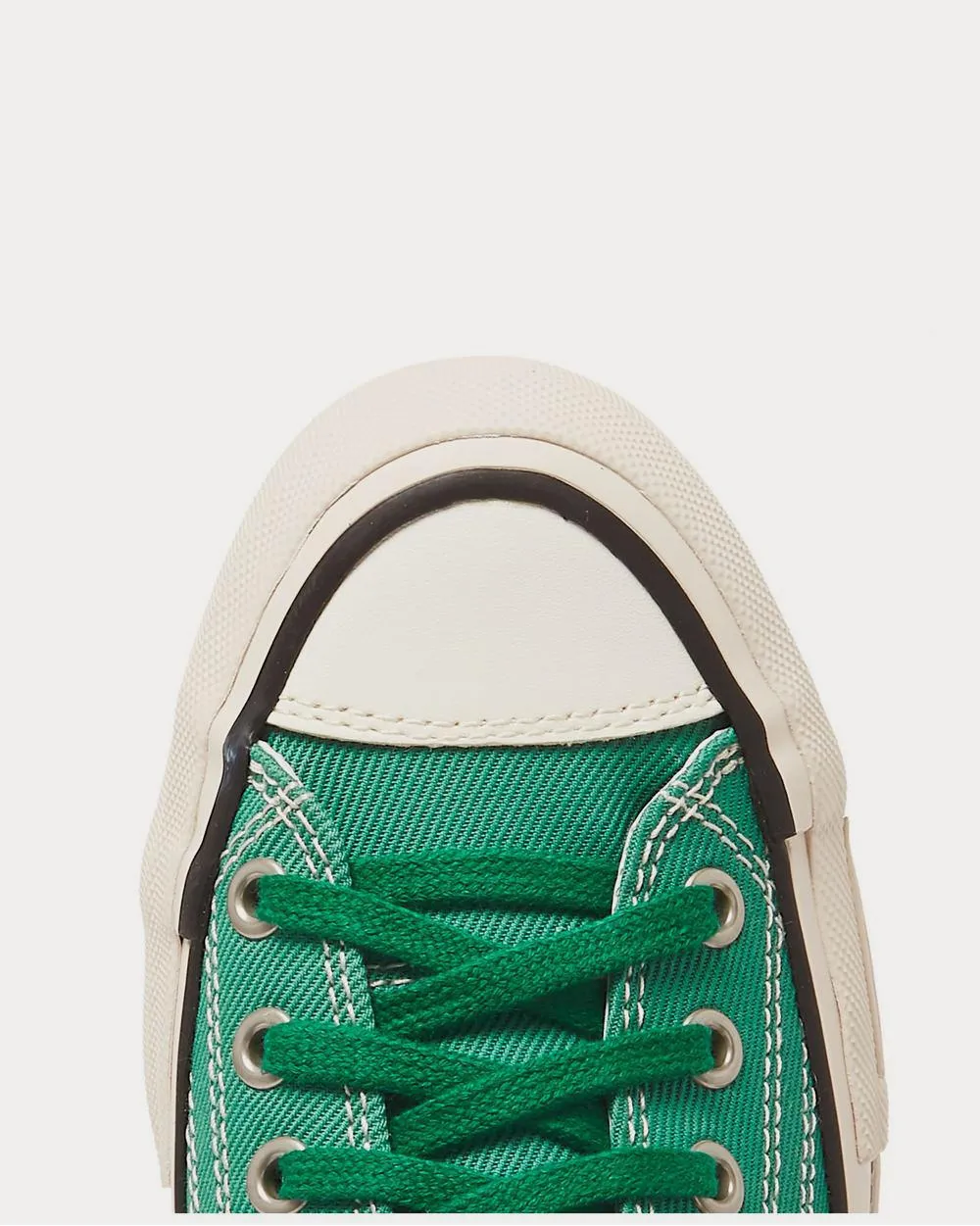 Skagway Leather-Trimmed Canvas  Green low top sneakers