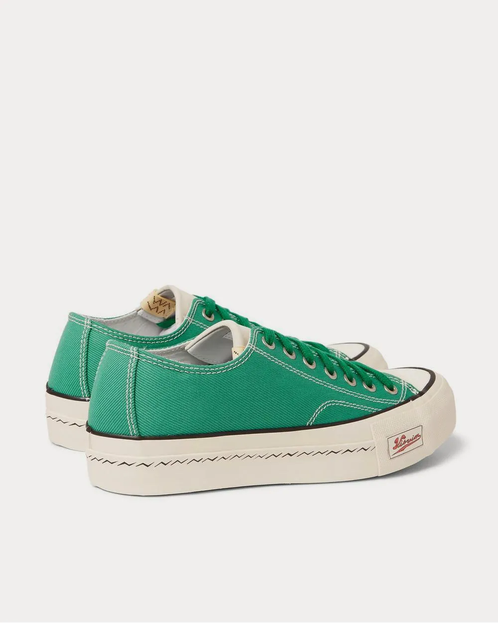 Skagway Leather-Trimmed Canvas  Green low top sneakers