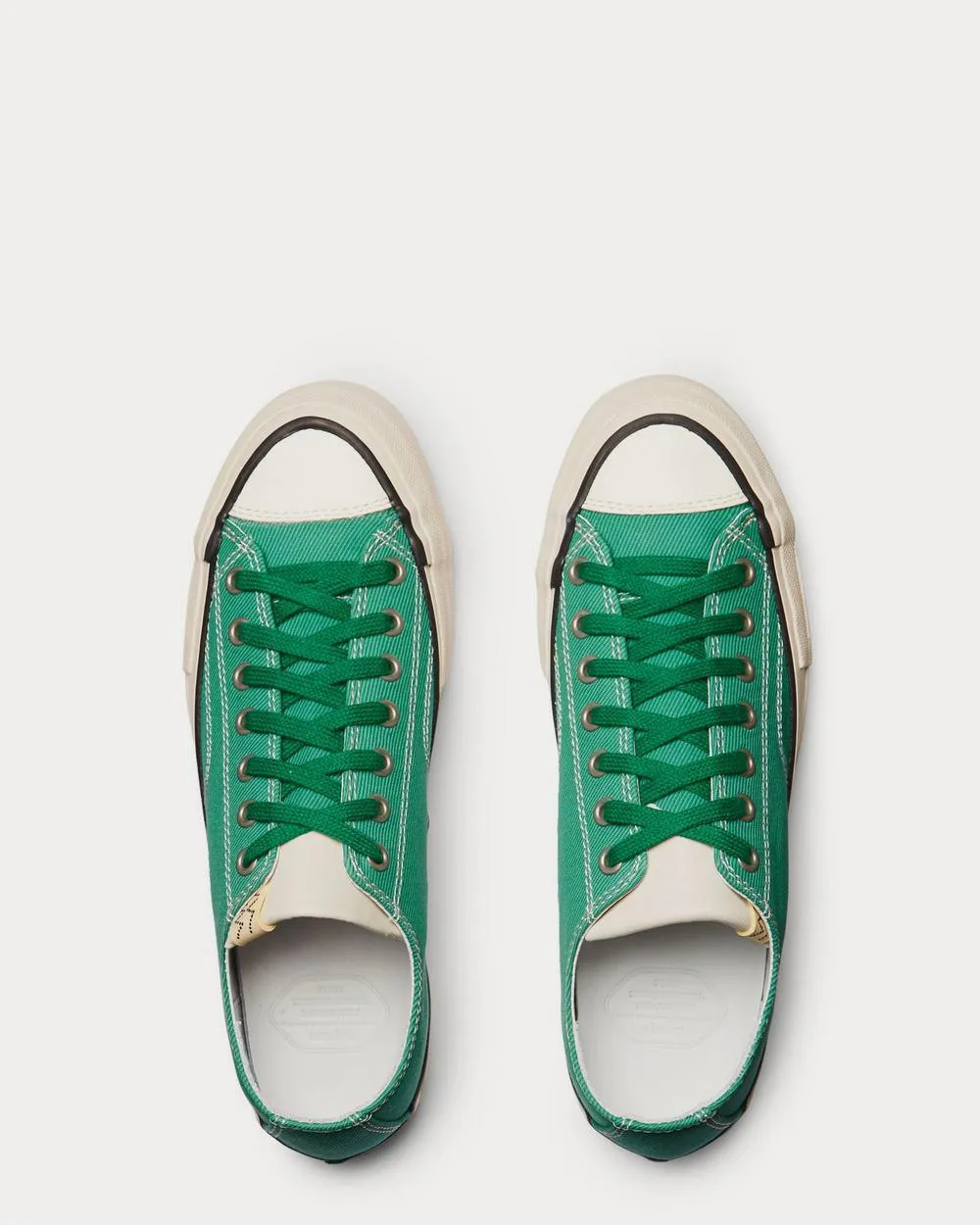 Skagway Leather-Trimmed Canvas  Green low top sneakers