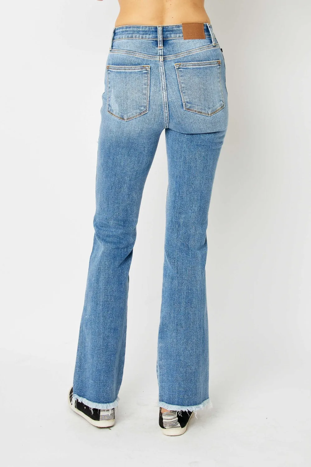 Stevie Distressed Raw Hem Bootcut Jeans | Judy Blue