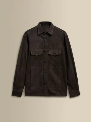 Suede Button Through Overshirt