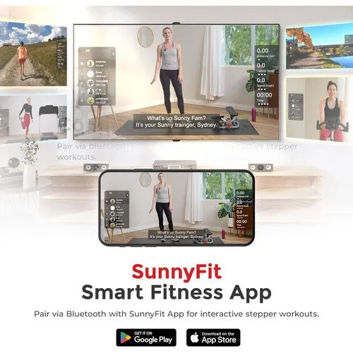 Sunny Health & Fitness 2-In-1 Premium Power Stepper w/ Resistance Bands, up to 330lbs