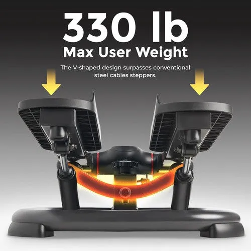 Sunny Health & Fitness 2-In-1 Premium Power Stepper w/ Resistance Bands, up to 330lbs