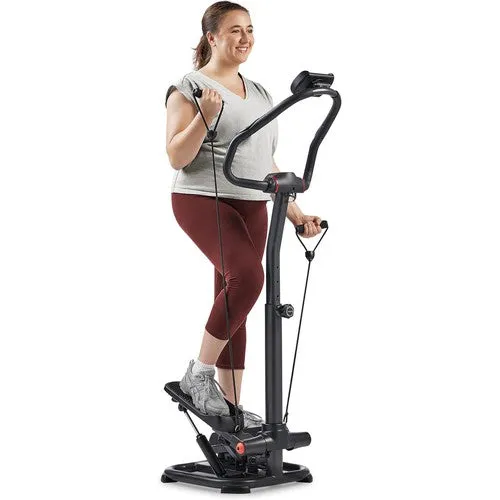 Sunny Health & Fitness 2-In-1 Premium Power Stepper w/ Resistance Bands, up to 330lbs